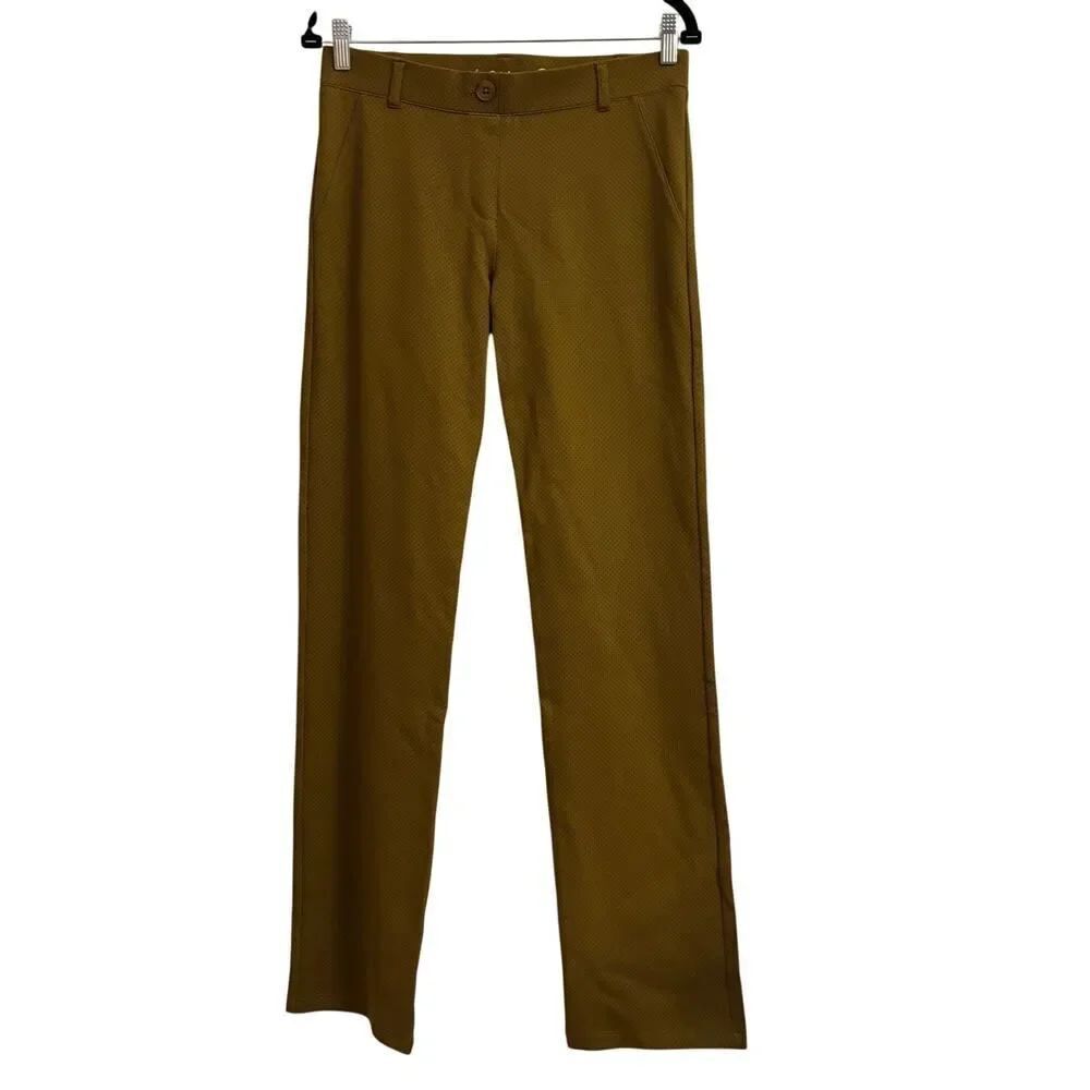 Betabrand Olive Brown Stretch Dress Pants Straight Leg Work Career 32” Inseam M
